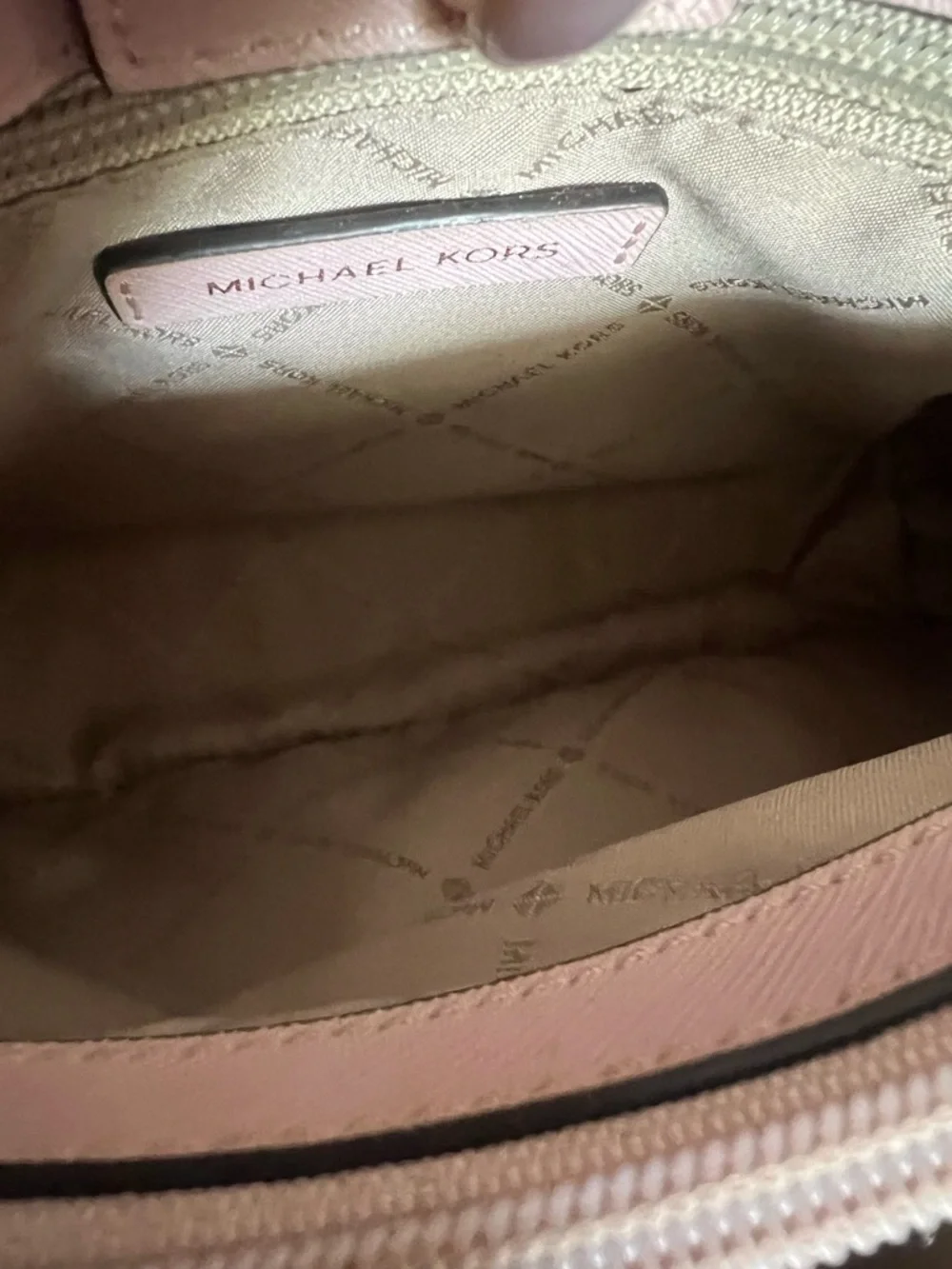 Michael Kors Blush Pink Saffiano Shoulder Tote with Rose Gold Chain Detail - Picture 10 of 13